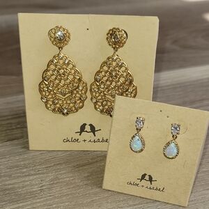 Chloe + Isabel Gold Filigree Crystal Earrings